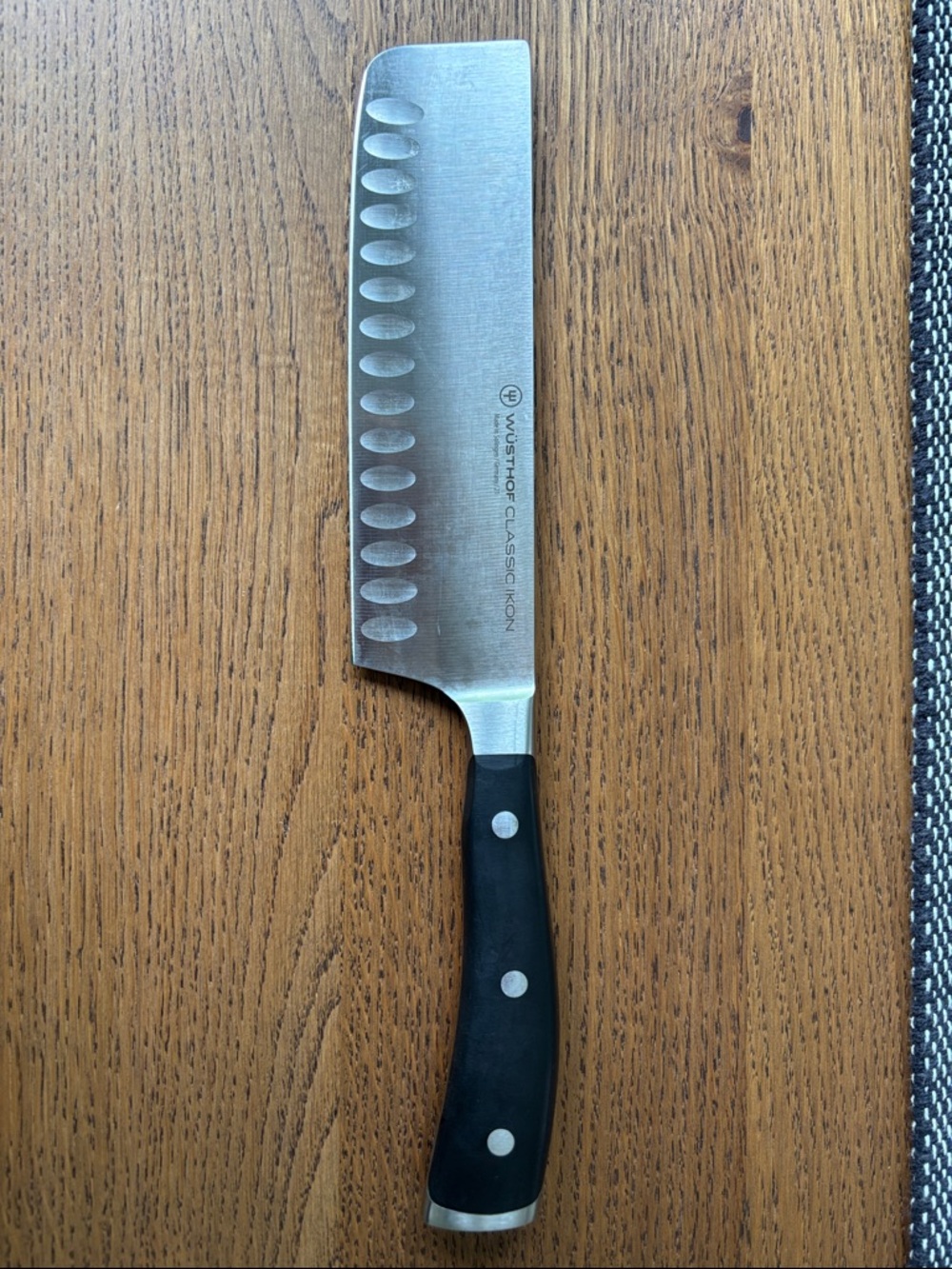 Wusthof Classic Ikon Hollow Edge 7” Nakiri Knife - Black